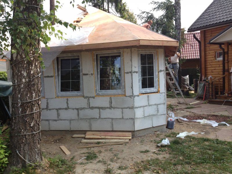 Беседка из газоблока
