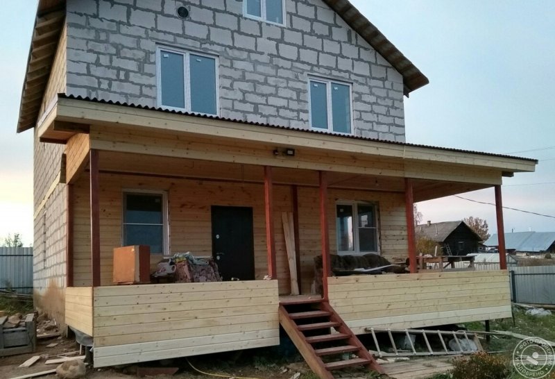 Столбы из блоков для веранды