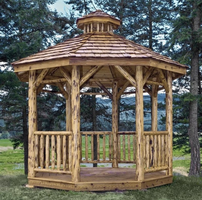 Круглая беседка из дерева (50 фото)