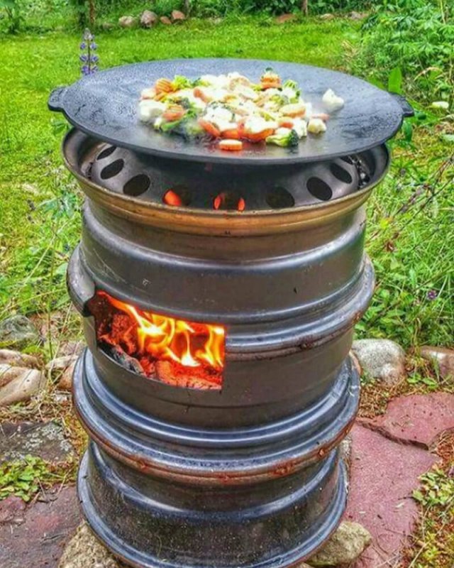 Гриль из колесных дисков
