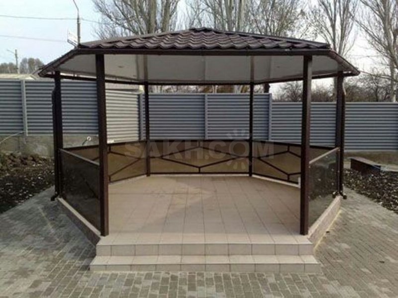 Шестигранная беседка из поликарбоната
