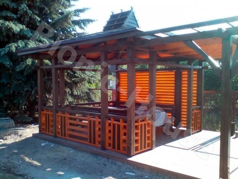 Беседка тиковое дерево