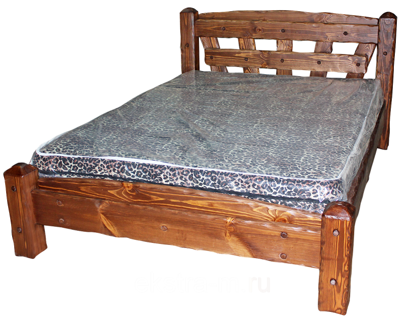 Состаренная кровать из дерева