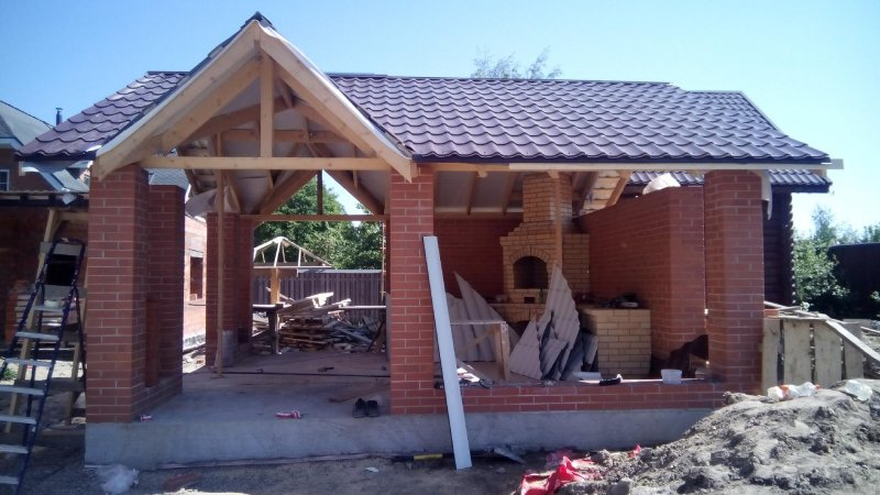 Фундамент под беседку с барбекю