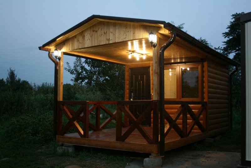 Беседка к бане из дерева (50 фото)