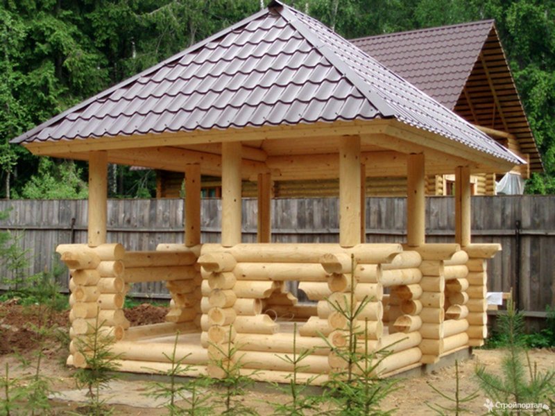 Деревянные беседки из бревна
