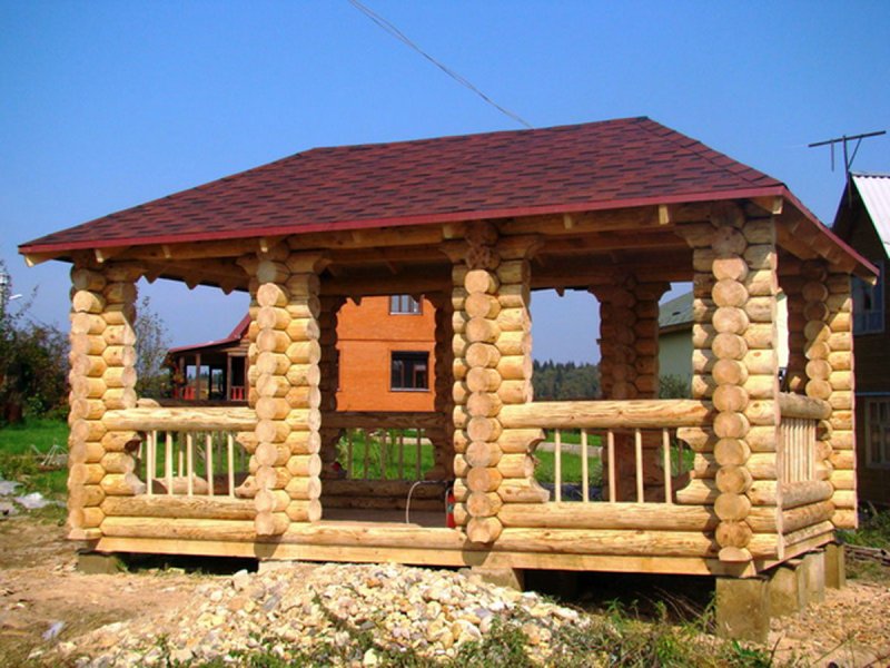 Рубленные беседки из бревна