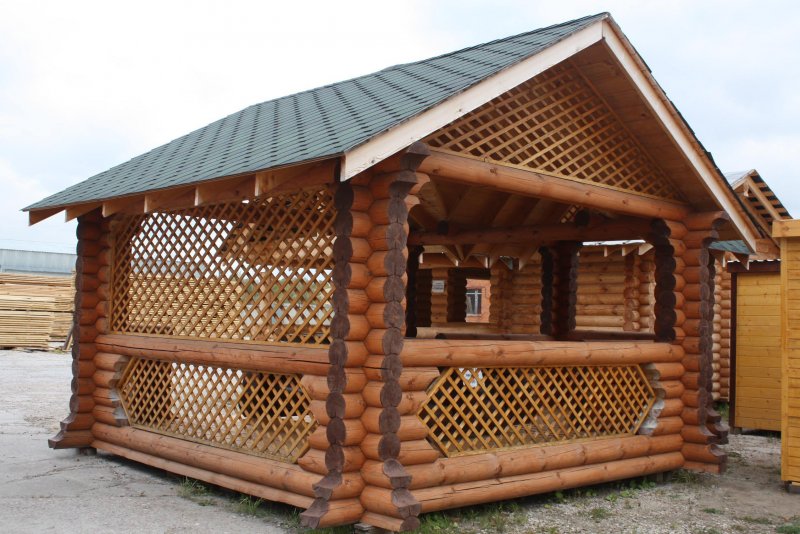 Рубленные беседки из бревна