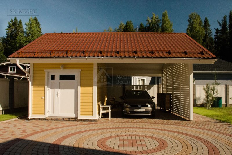 Гараж с летней кухней