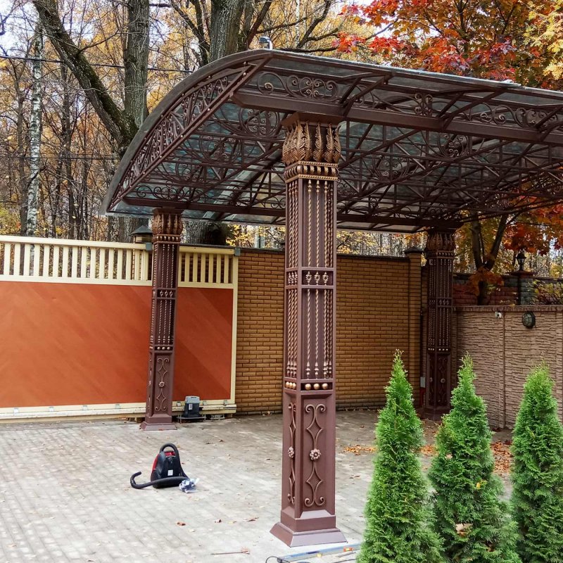 Красивые столбы для навеса