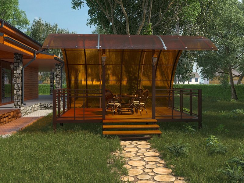 Беседка 3x4 односкатная