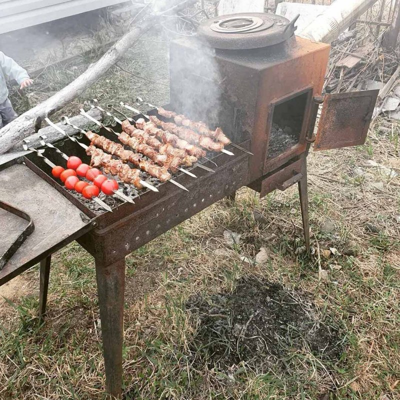 Печь мангал Буран 2 с крышкой