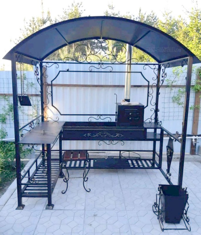 Мангал с крышей Grill area 140,2х118,6х209,4см сталь 3мм