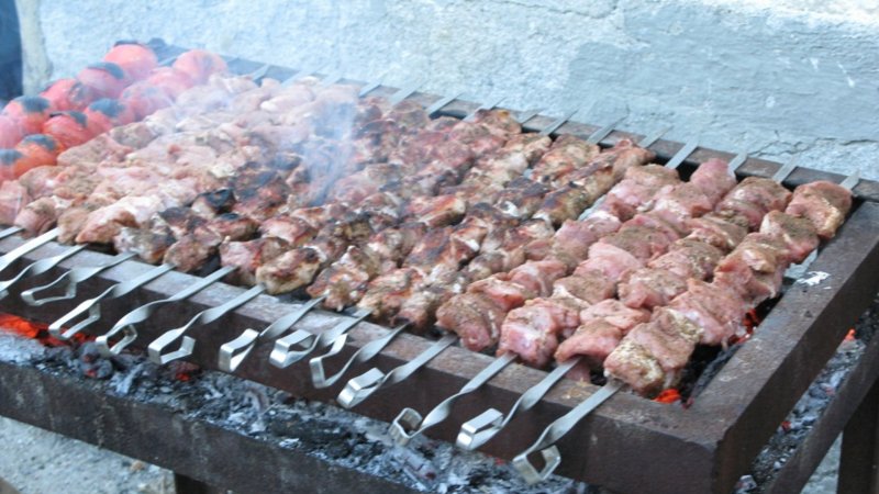Мясо на мангале