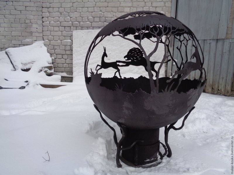 Кованый шар металлический для костра