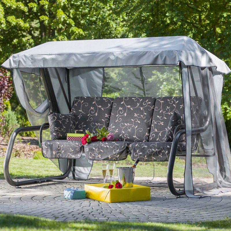 Садовые качели 3-местные с москитной сеткой GARDENKRAFT Liverpool 005