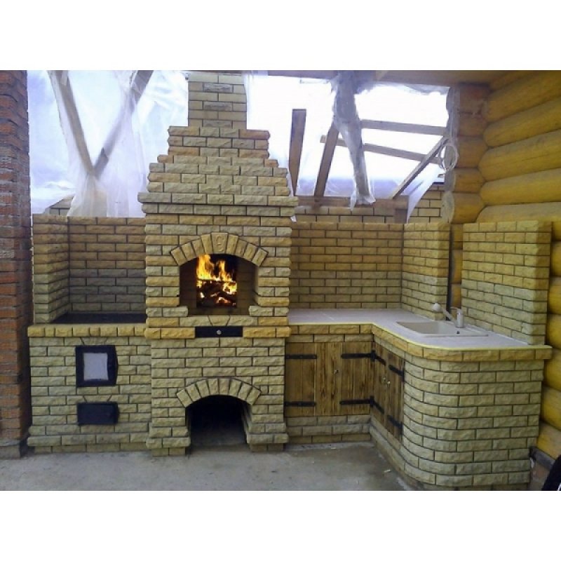Камин для шашлыка из кирпича