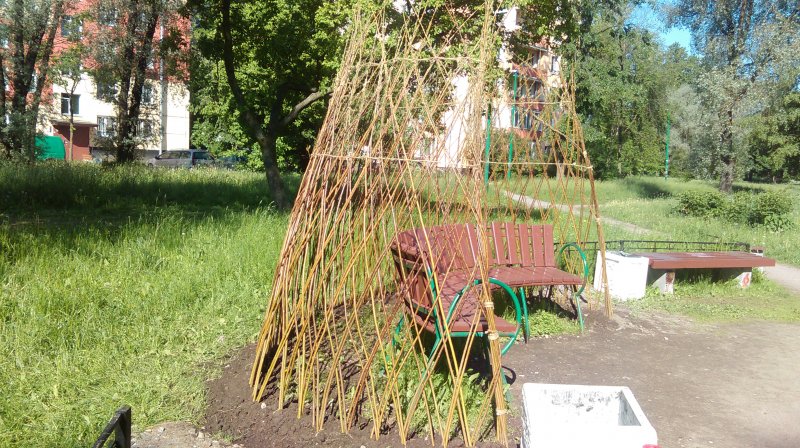 Плетеные из ветлы беседки