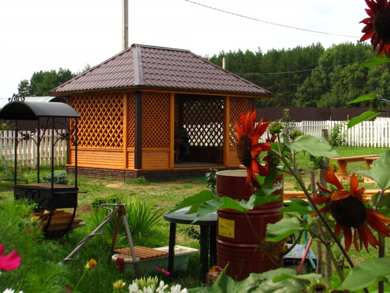 Круглые беседки из стекла
