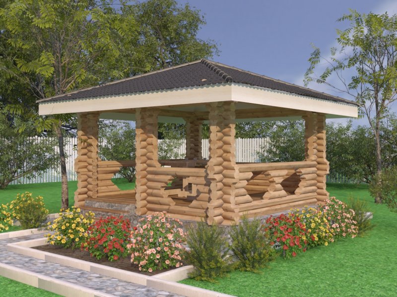 Красивые беседки из бруса