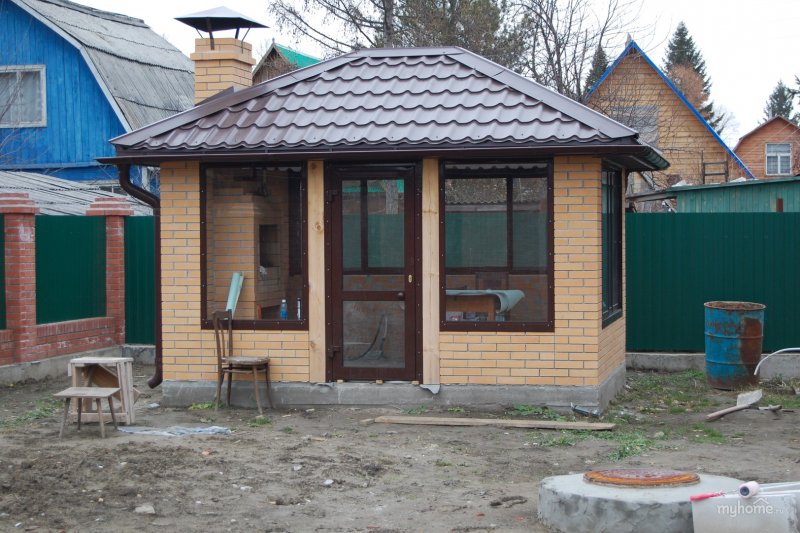 Кирпичная беседка 5х5