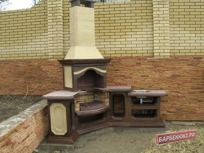 Угловой барбекю комплекс
