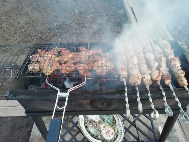 Зимний шашлык на даче