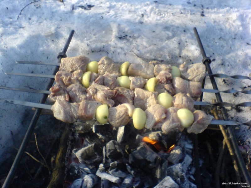 Шашлык зима природа
