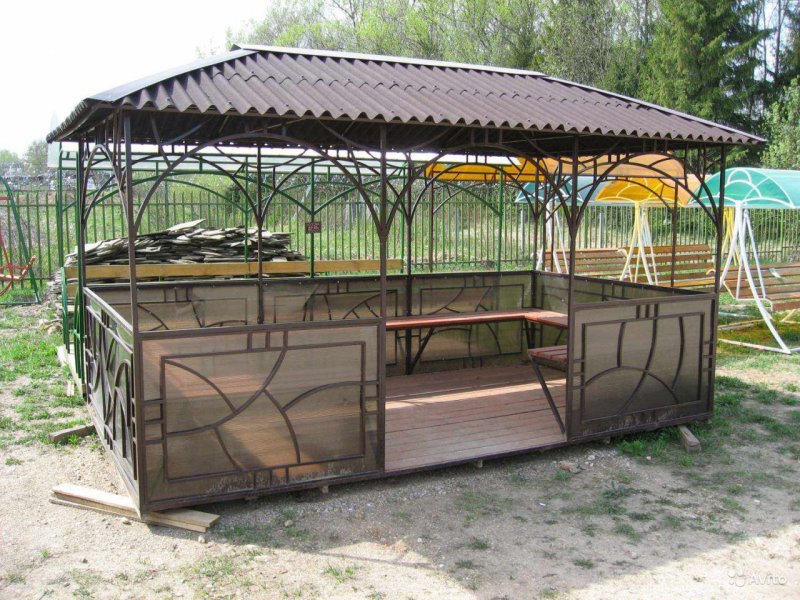 Беседка металлическая с поликарбонатом