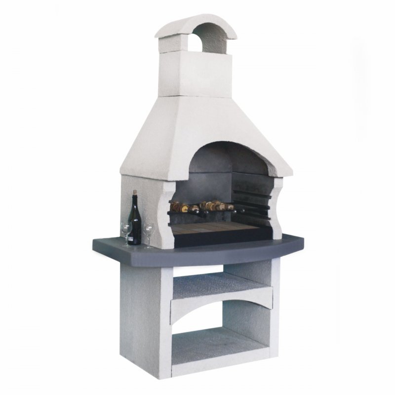Барбекю Grillkoff стационарное б10, 88x39,5x80 см, черный/красный