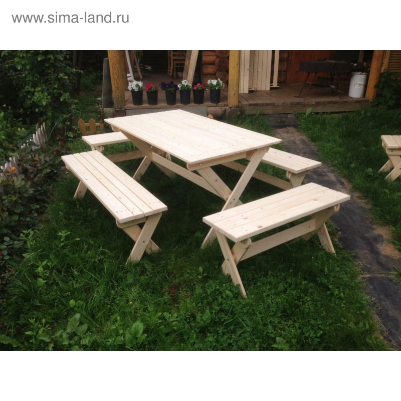 Стол с лавками для дачи