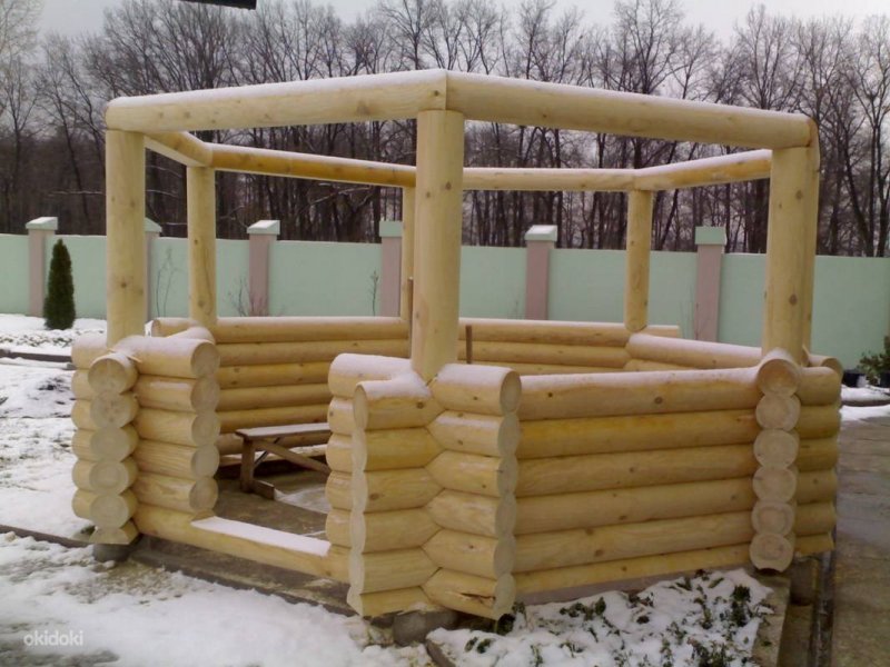 Рубленные беседки из бревна