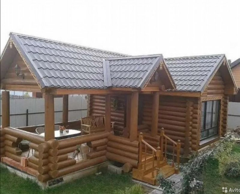 Баня из ОЦБ С террасой