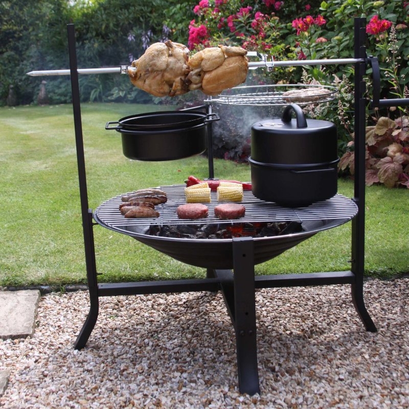 Очаг-мангал круглый со столешницей, BBQ-2208, d70*60 см