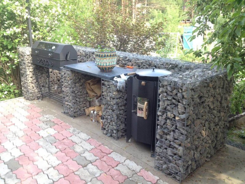 Мангал из габионов