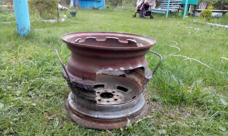 Печь для казана из двух дисков
