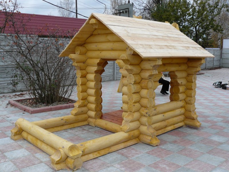 Песочница из бревен своими руками