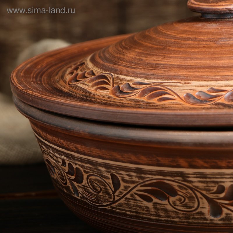 Глиняная посуда для шашлыка с крышкой