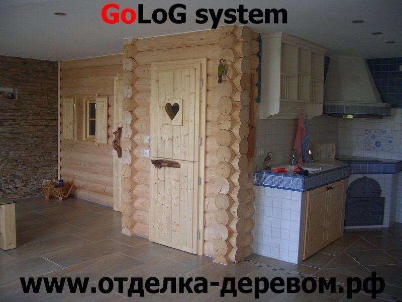 Отделка кухни блок хаусом внутри дома