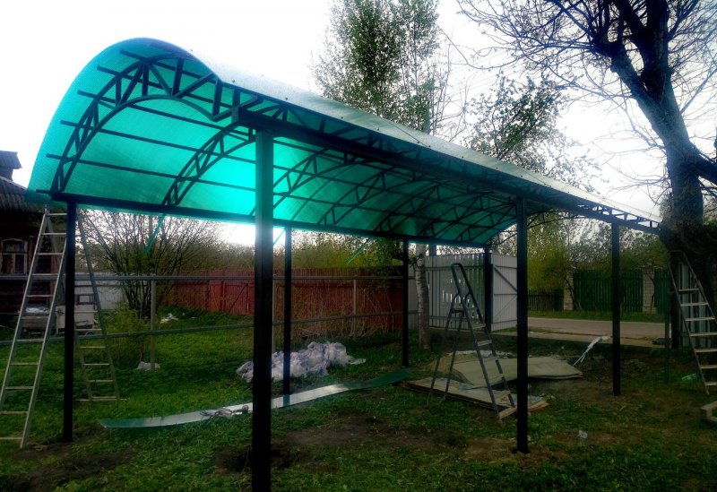 Веранда из пластиковых труб