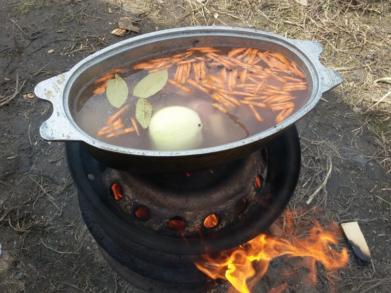 Печь с колесных дисков