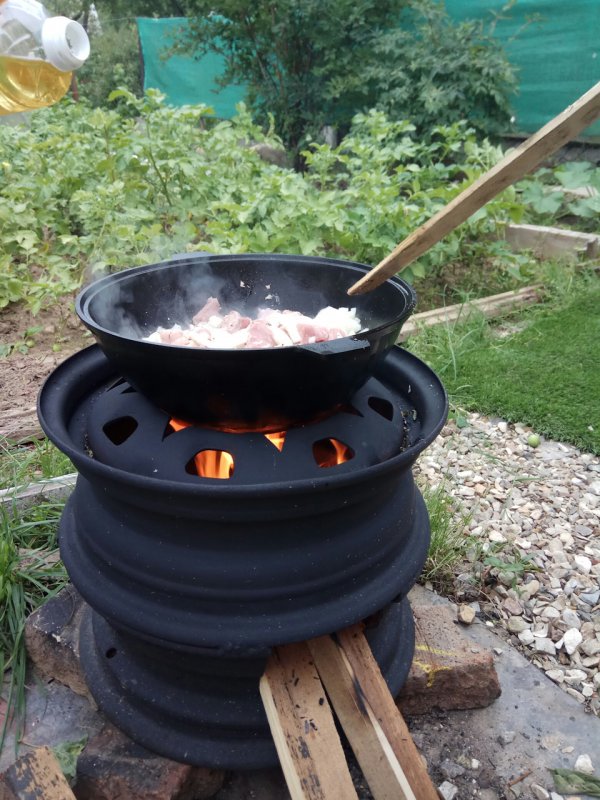 Печь из автодисков