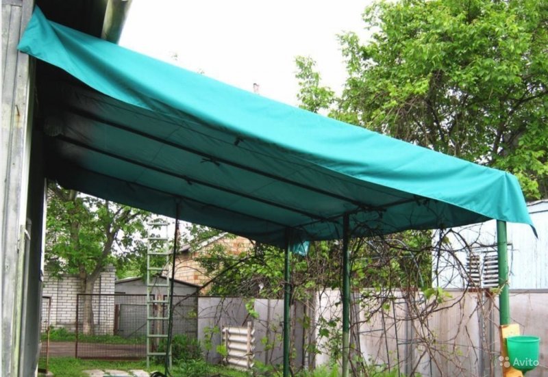 Навес из тента на даче (49 фото)