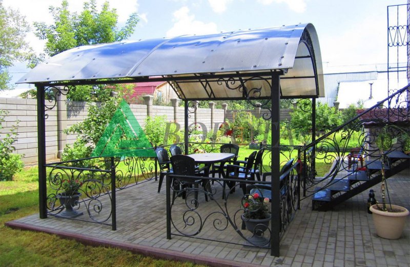 Кованые беседки из поликарбоната