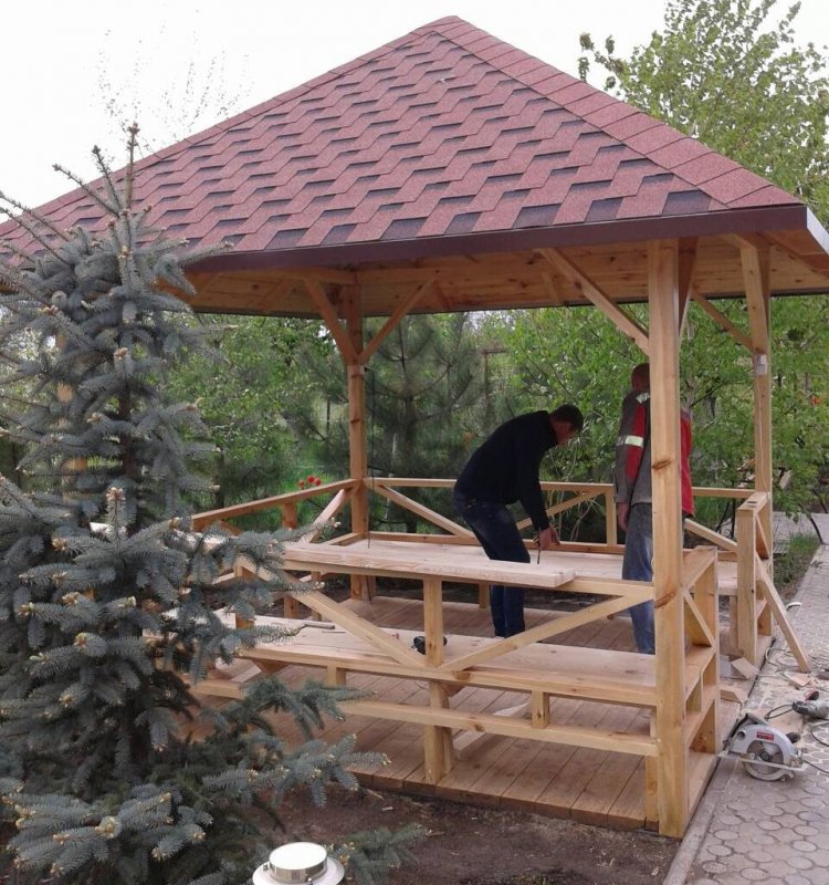 Беседка из мягкой кровли