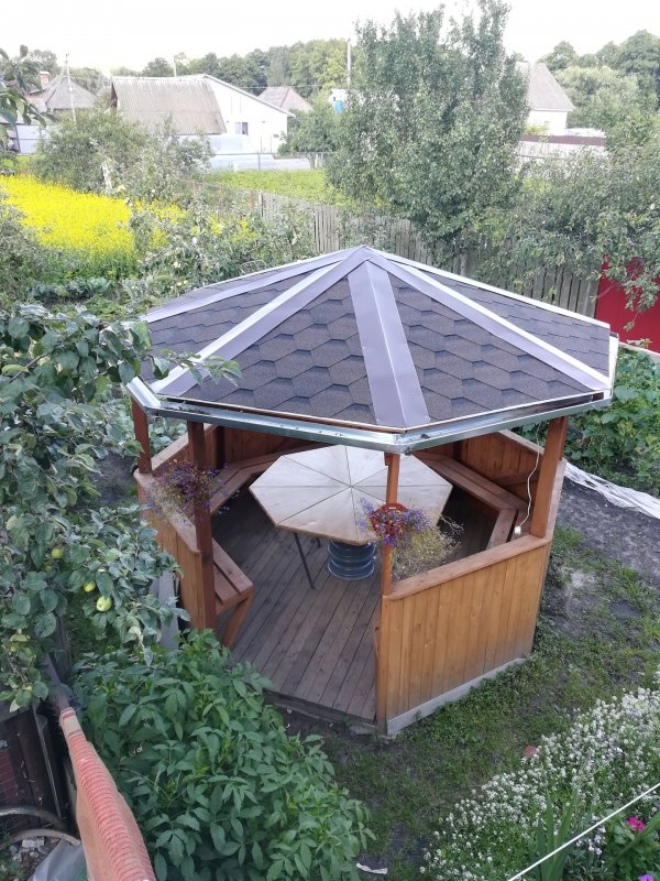 Конусная крыша беседки