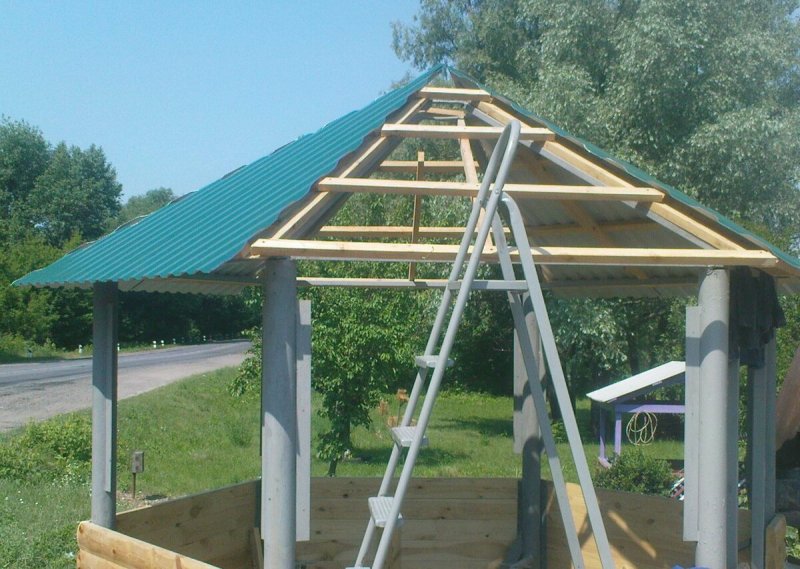 Каркас крыши беседки