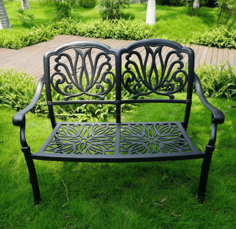 Садовая скамья из литого алюминия 102х50