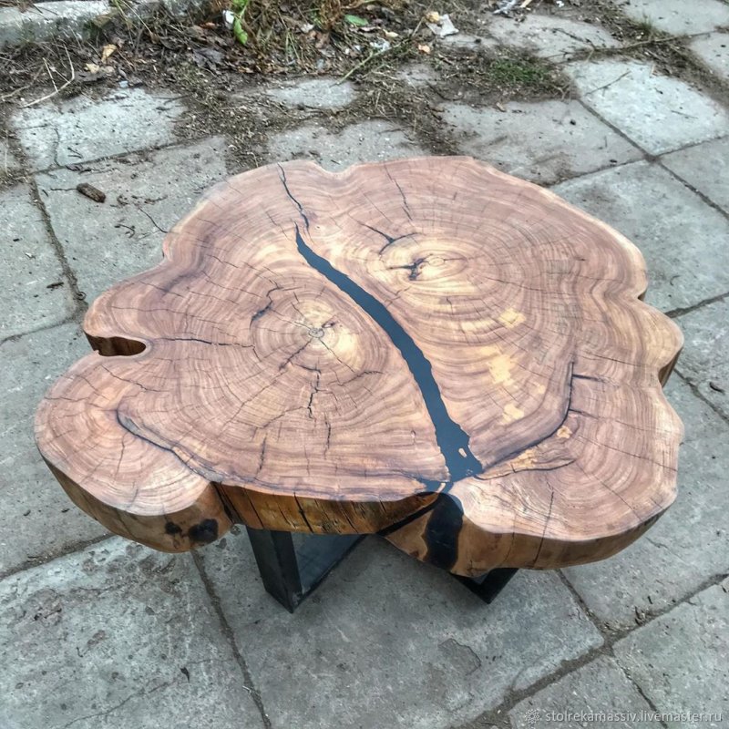 Журнальный стол спилы карагача