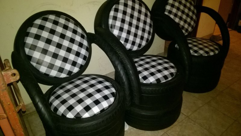 Кресло из автопокрышек